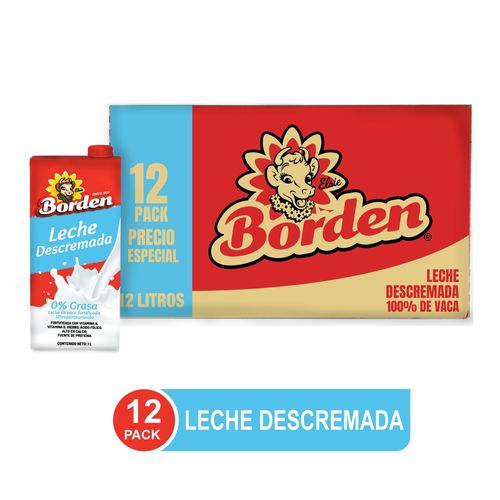 Leche Borden Descremada 12 Pack -12000 ml