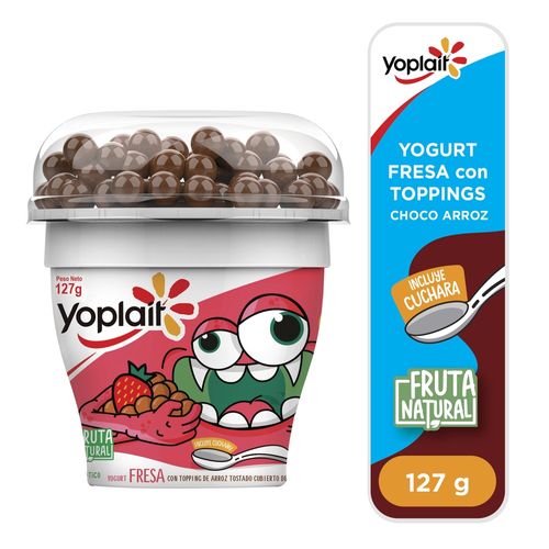 Yogurt Yoplait infantil topping choco arroz batido fresa - 127 g