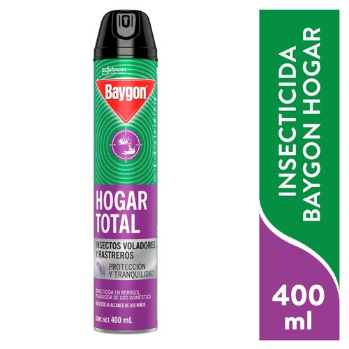 Insecticida Baygon Hogar Total en Aerosol Mata Insectos Voladores y Rastreros - 400 ml