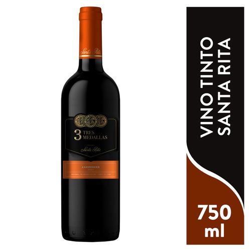 Vino Tinto Santa Rita 3Medallas Carmenere - 750ml