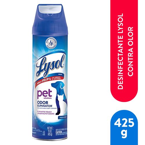 Desinfectante en aerosol Lysol mascotas eliminador de olores - 425 g