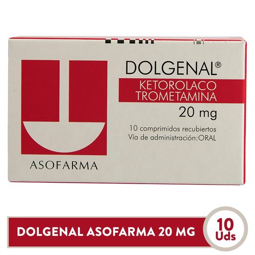 Dolgenal 20mg 10 Tabletas - Unidad