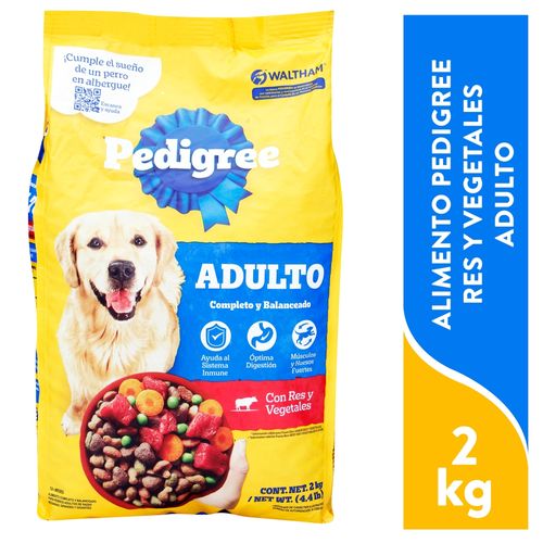 Alimento seco Pedigree para perros adultos sabor res con vegetales - 2 kg