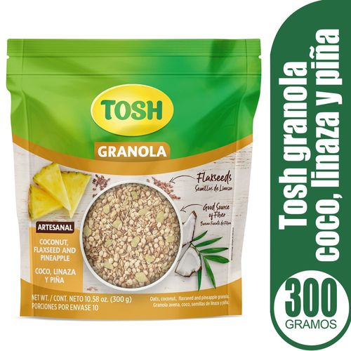 Granola Tosh Coco, Linaza y Piña - 300 g