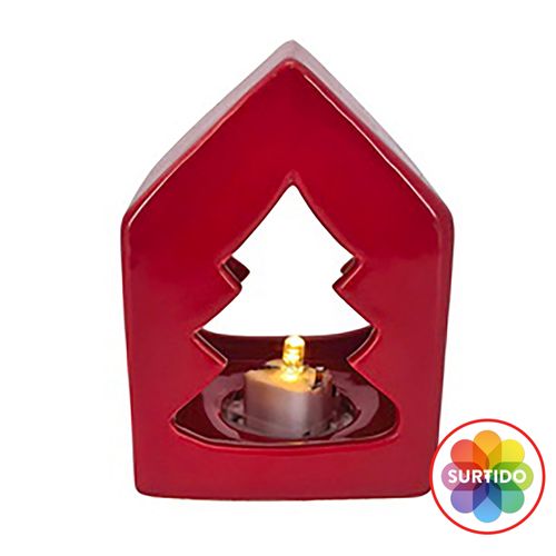 Portavela Ilumin Rojo O Blanco 9cm