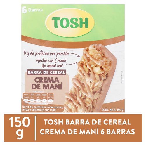 Barra Cereal Tosh Crema Mani Chewy 25 Gr