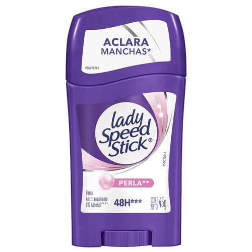 Desodorante Antitranspirante Lady Speed Stick Derma + Aclarado Vitamina E Nacar Barra - 45 g
