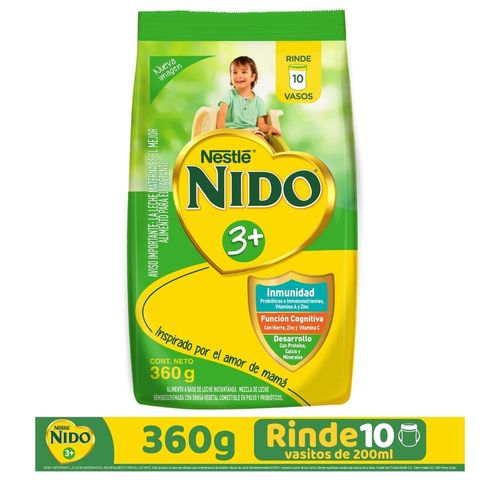 Leche Instantánea Nestlé NIDO 3+ Desarrollo Alimento Lácteo - 360 g