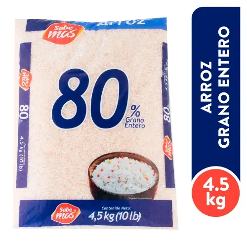 Arroz Sabemas 80% grano entero bolsa - 4.5 kg
