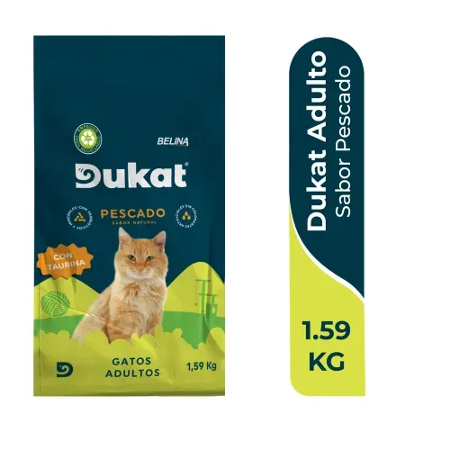 Alimento para Gato Dukat sabor Pescado, Gatos Adultos - 1.59 kg