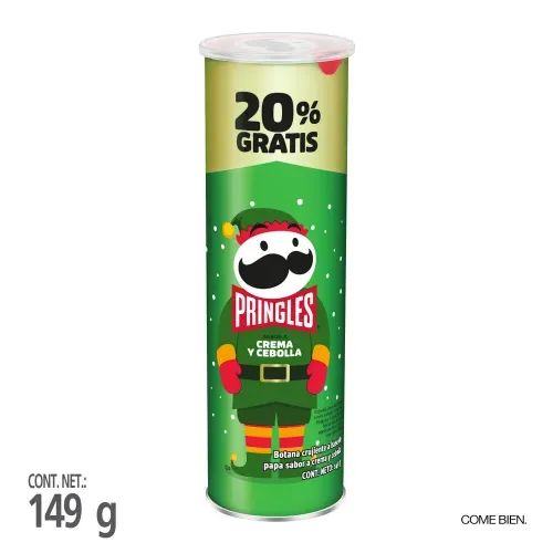 Papas Pringles, Bonus Pack sabor a Cebolla -149g