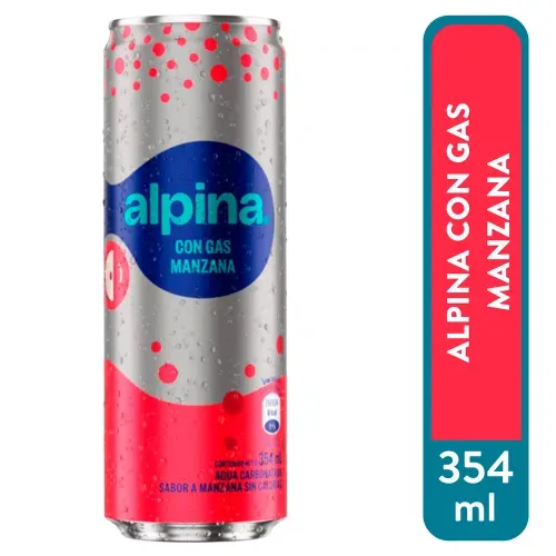Bebida Alpina con gas sabor manzana en lata - 354 ml
