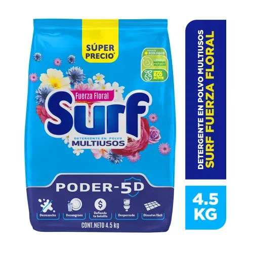 Detergente Surf Fuerza Floral en Polvo - 4.5 KG