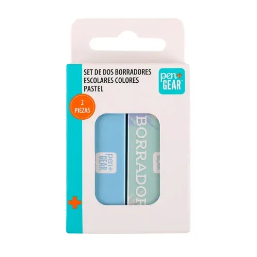 Borrador Pen + Gear colores pastel pack - 2 Pzas