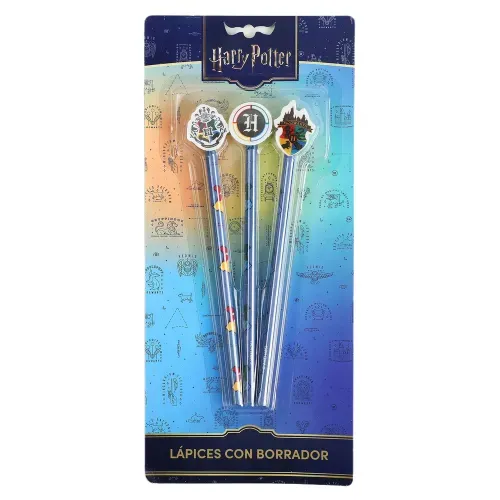 Lápiz de grafito Pen + Gear diseño harry potter con borrador - 3 Pzas
