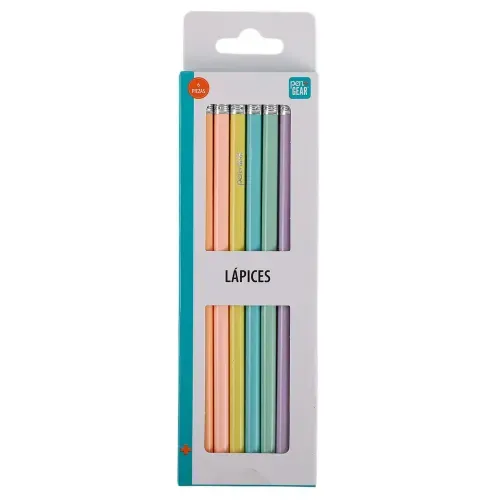Lápices de grafito Pen + Gear diseños coloridos - 6 Pzas