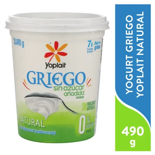 Yogurt Griego Sin Azucar 490 Grs Yoplait