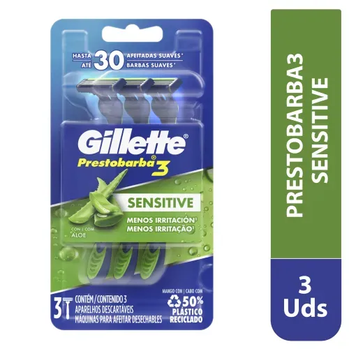 Gillette Rasuradora Presto Sensitiv 3ea