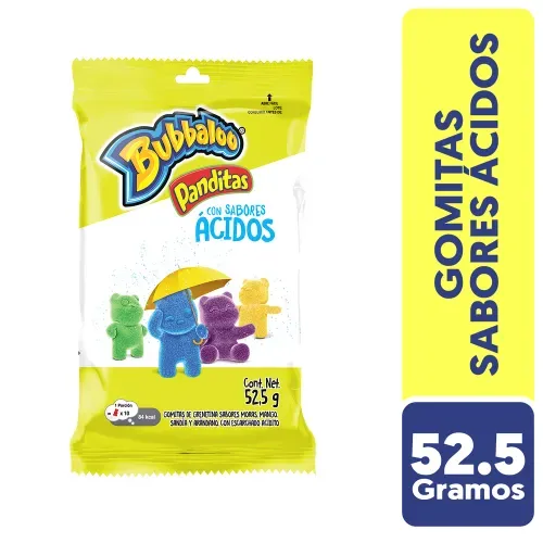 Gomitas Bubbaloo panditas ácidos - 52.5 g