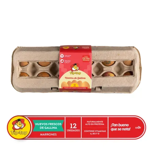 Huevo Jumbo Marron Tip Top 12 Unidades