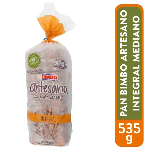 Pan Bimbo Integral Artesano - 535 g