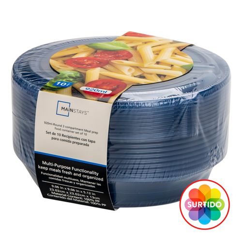 Recipiente Redondo 3 Divisioness 920ml